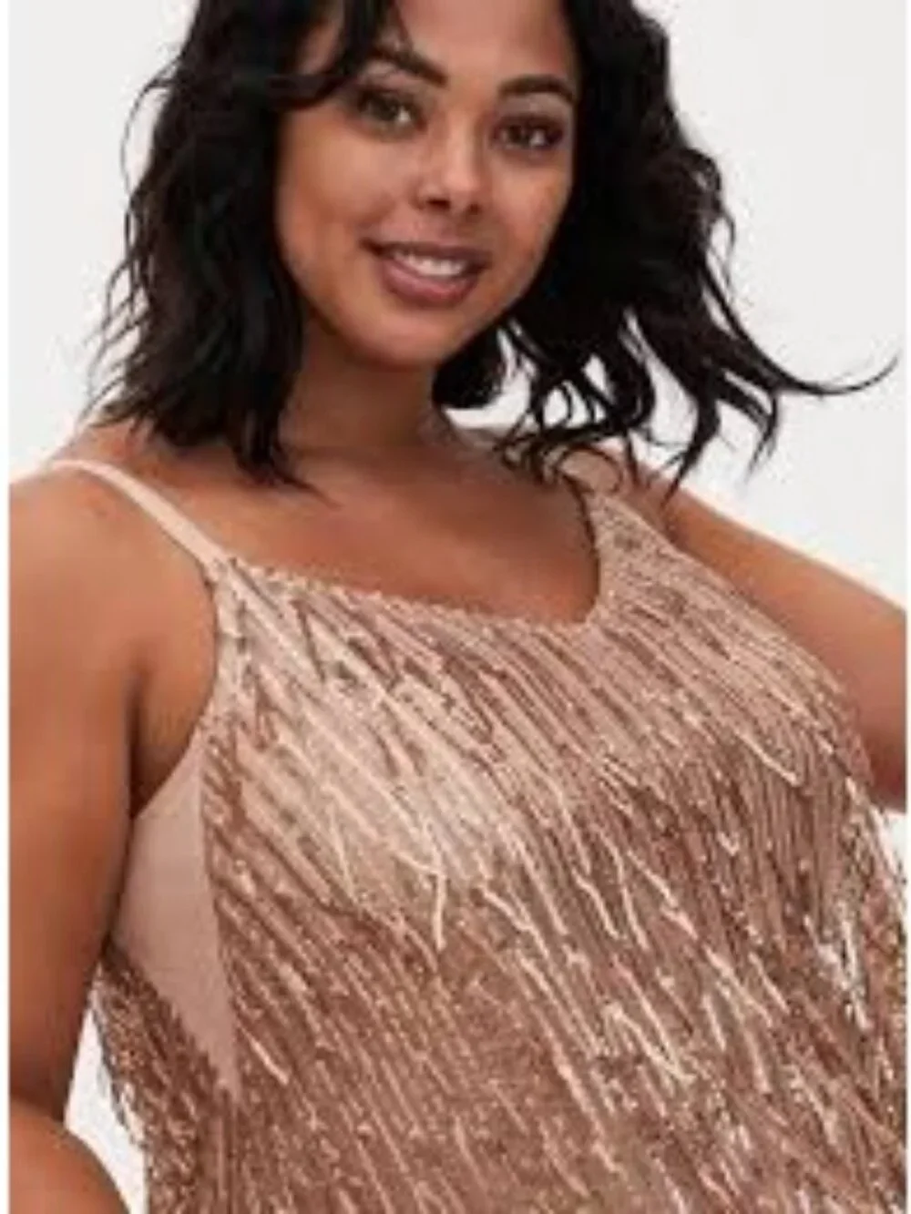 Torrid Dress Womens 3X Gold Sequin Fringe Mini Dress Sleeveless Party Cocktail P - Picture 11 of 12